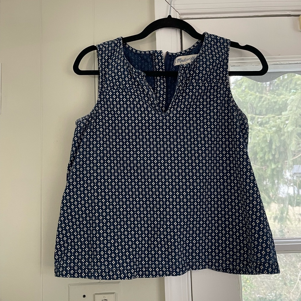 Madewell tank - blue and cream